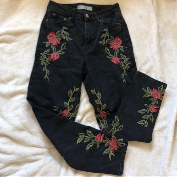 Topshop Embroidered Black Jeans - Picture 8 of 8